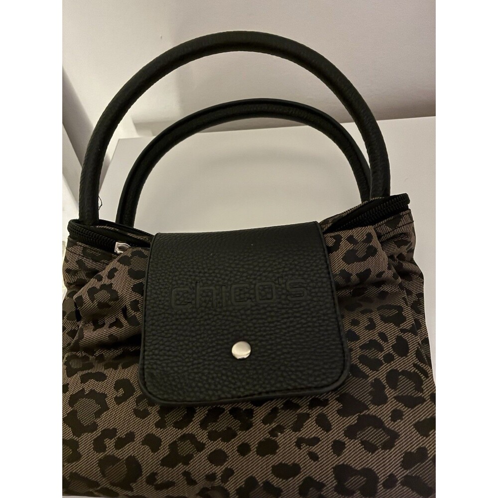 Chico’s Leopard Print Expandable Tote Bag-Excellent Condition